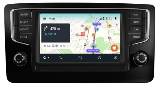 Android Auto上的Waze地图应用